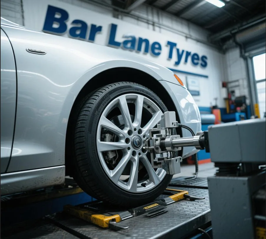 Workshop alignment bay at Bar Lane Tyres